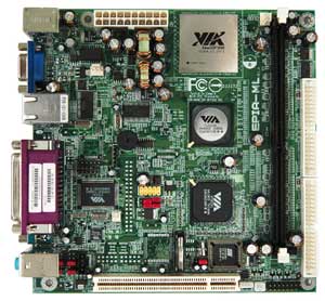 VIA EPIA-ML6000EAG C3 600MHz Motherboard, On-board VIA C3 processor, VIA CLE266 chipset, 1 DDR slot, 1 PCI, On-board Audio, Video, LAN, USB. Mini-ITX form factor.