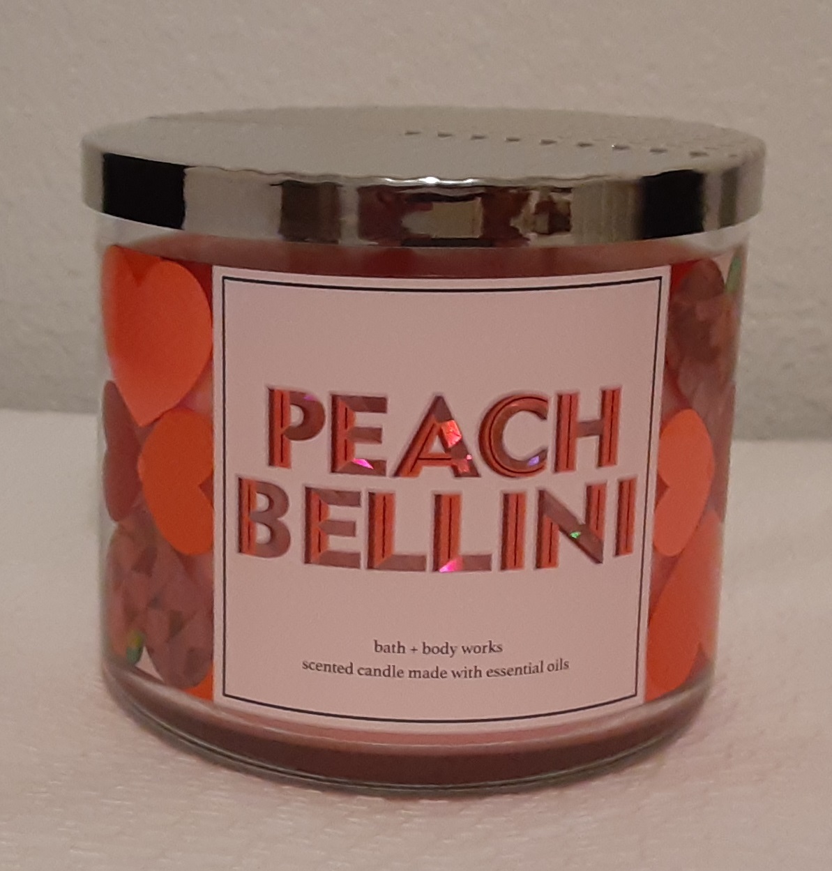 Peach Bellini scented candle - 3 wick candle - bath & body works