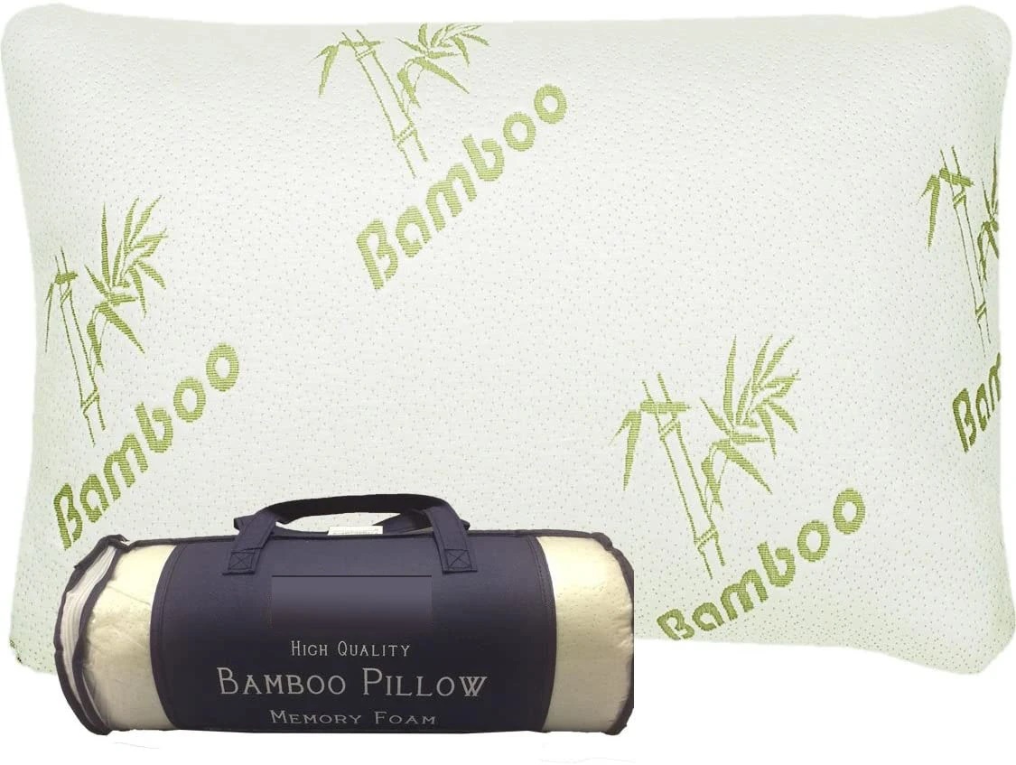 Memory Foam Pillow with Bamboo cover Hypoallergenic Washable Cover