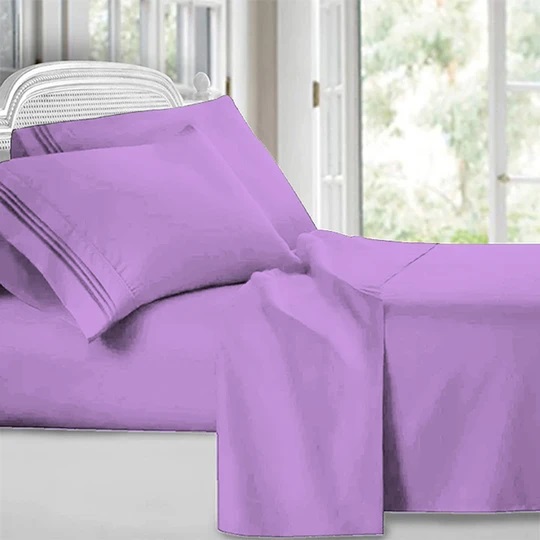 Egyptian Comfort 2200 4 Piece Bed Sheet Set Deep Pocket Bed Sheets - Lavender