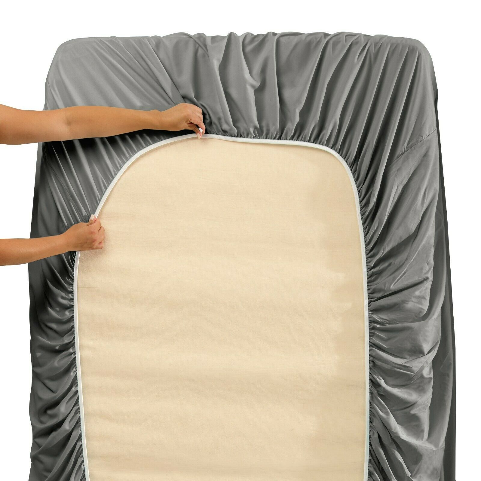Egyptian Comfort 4 Piece Bed Sheet Set Deep Pocket Bed Sheets - gray