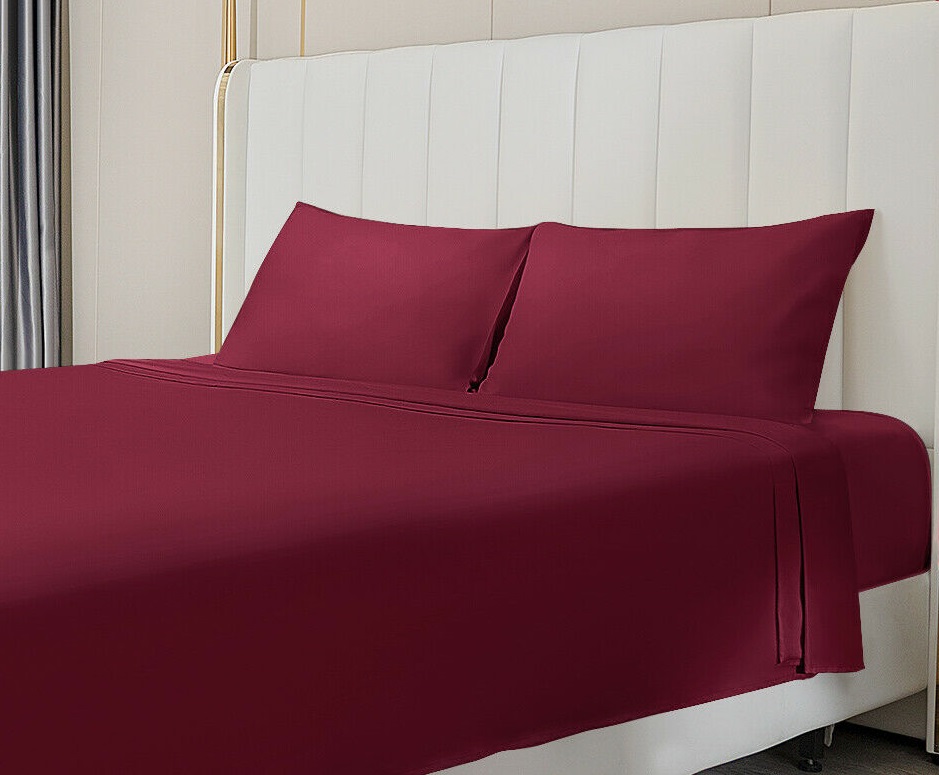 Egyptian Collection 6 Pc. Sheet Set - Full Size - Burgundy - Polyester