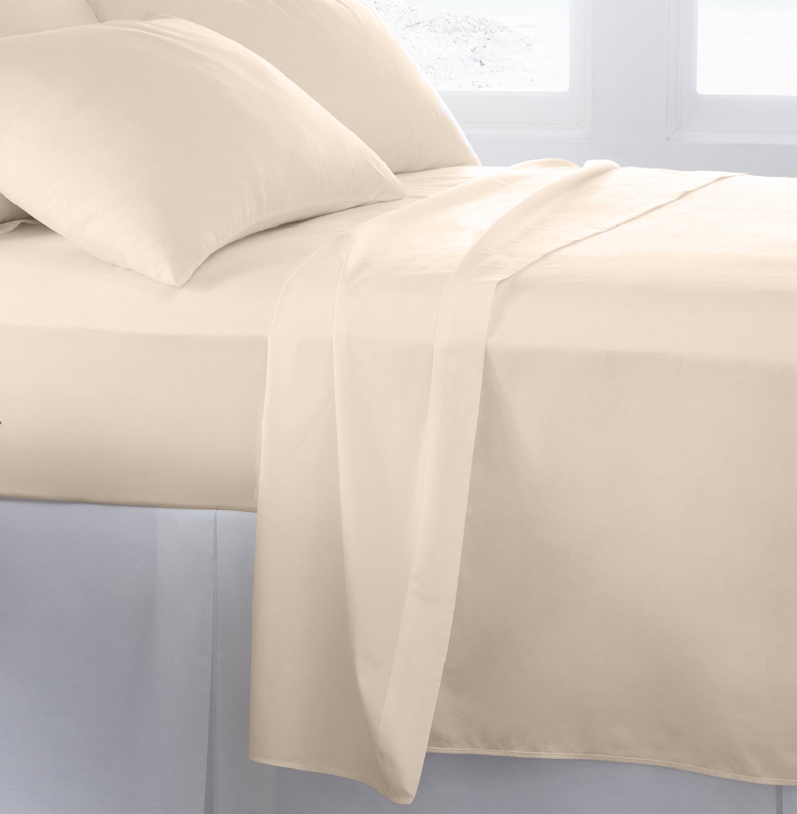 Egyptian Collection 6 Pc. Sheet Set - Full Size - ivory,beige,off white- Polyester