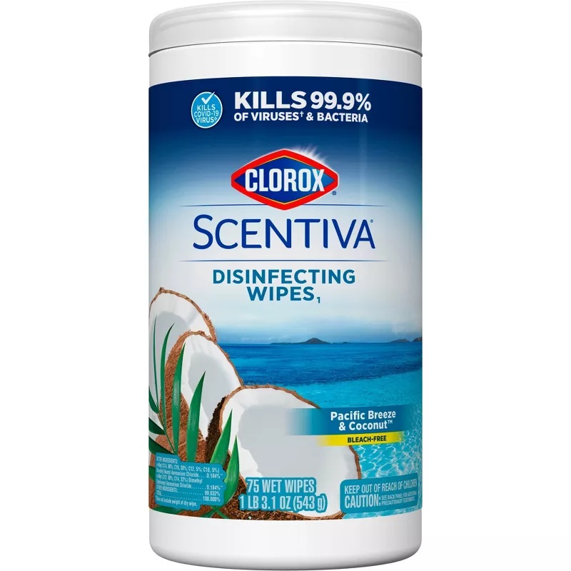 Clorox Disinfecting Wipes - Scentiva - Pacific Breeze & Coconut  75 pack