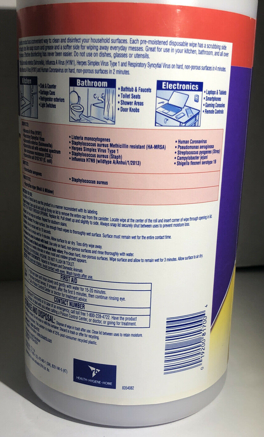 Lysol Disinfecting Wipes Dual Action - Citrus Scent - 75 Wipes