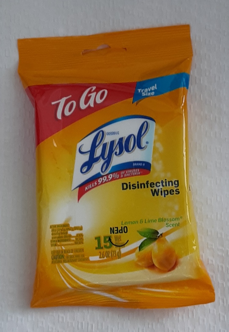 lysol Disinfecting Wipes 15 ct -Travel Pack - lemon and lime blossom scent