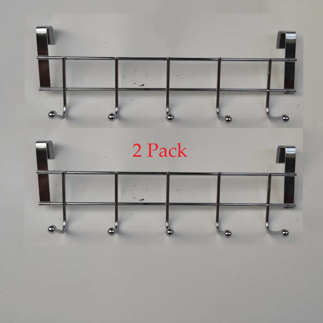 Over The Door Hook Rack Hanger - Organizer Rack - For thin doors. Kitchen Doors, Pantry Doors, Under the Sink Doors,