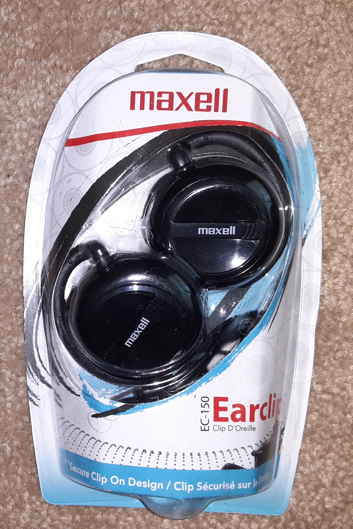 Maxell EC-150 Stereo Ear Clip Headphones, Earphone 190561 for MP3, Radio, CD, MP3 Black 