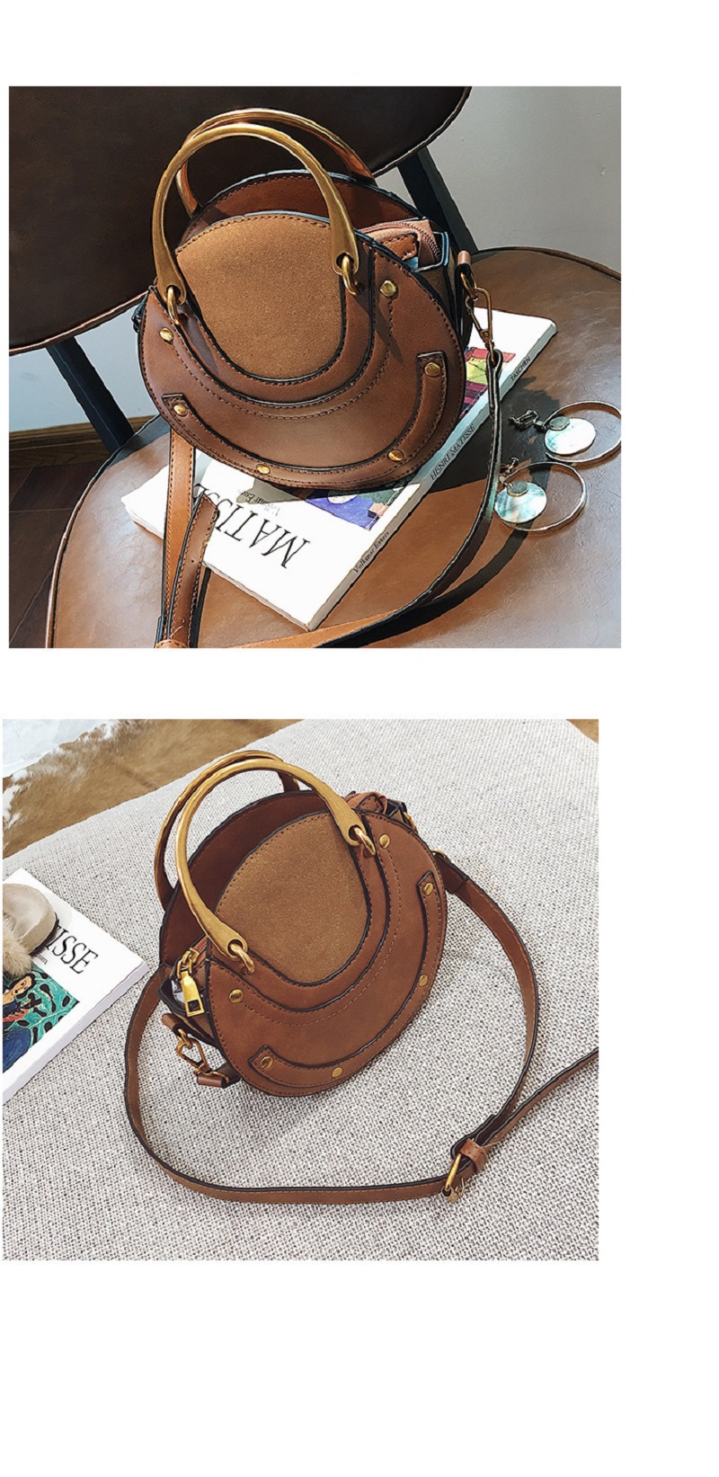Round Crossbody Shoulder Bag, Elegant, fashionable yet practical handbag
