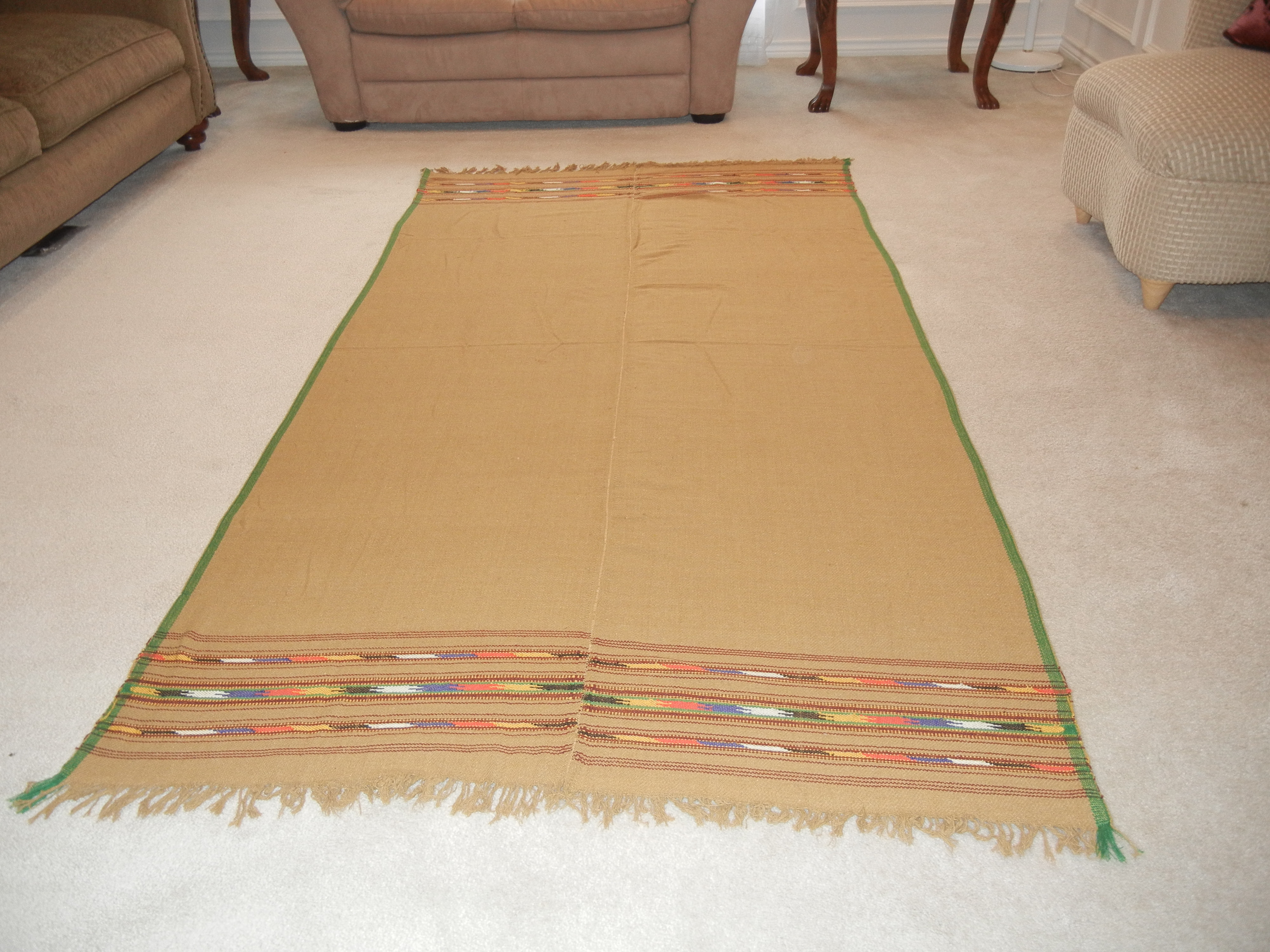 Khamta Sadar - 3 stripes design, Ethnic Gift from Pakistan, Large Shawl Blanket Wrap for men