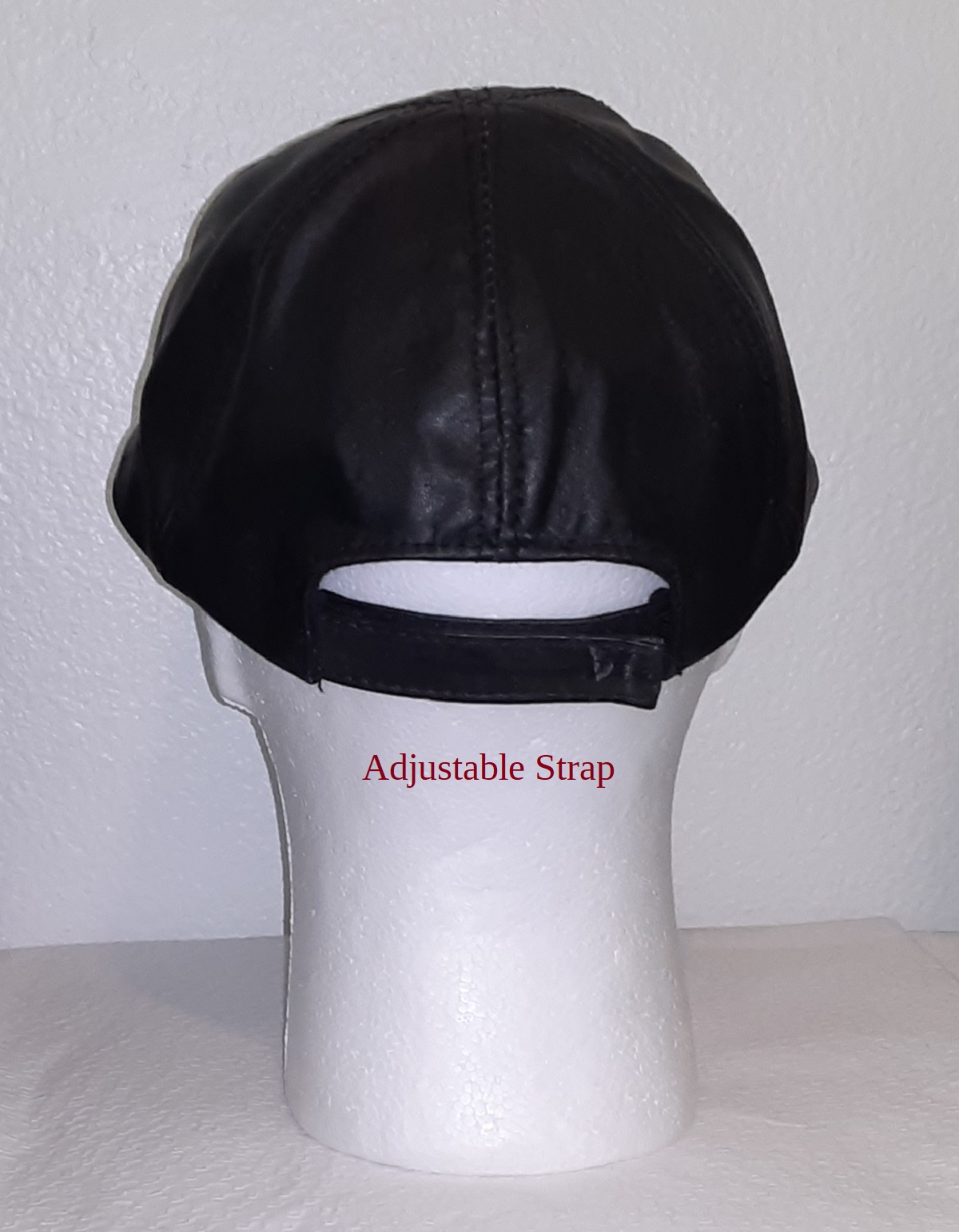 Genuine Leather Baseball Cap with Backstrap. Unisex