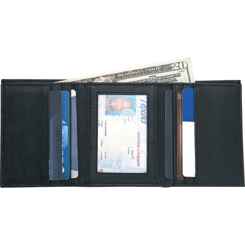 Solid Genuine Leather Tri-Fold Wallet