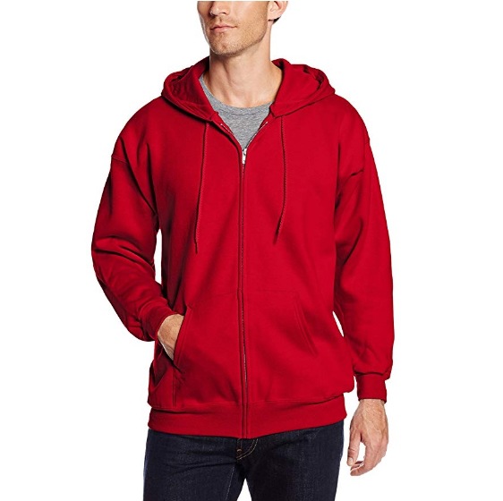 Thick Hooded Fleece Jacket for men with Pockets. Red Jacket.  Sizes: Small, Medium, Large,XL,2XL,3XL,