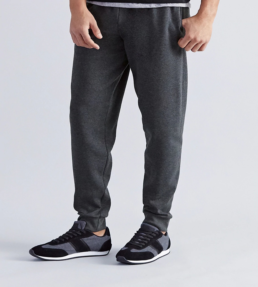 Jerzees Sweatpants with pockets for men, joggers, pocketed, black heather, 