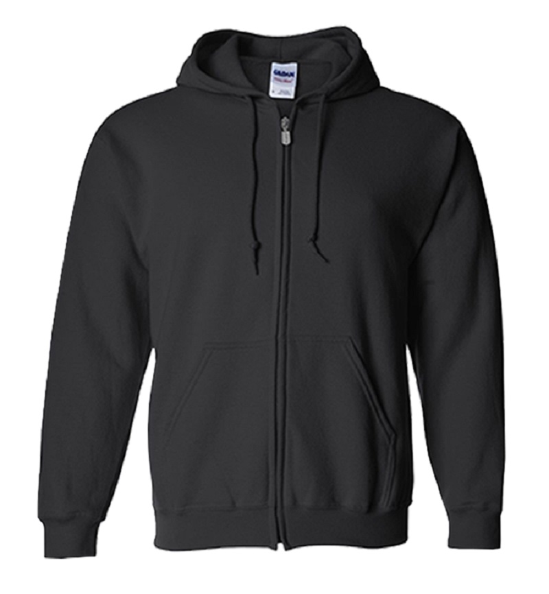 Gildan Adult Full Zip Hooded Sweatshirt Sizes: Small, Medium, Large,XL,2XL,3XL,4XL,5XL