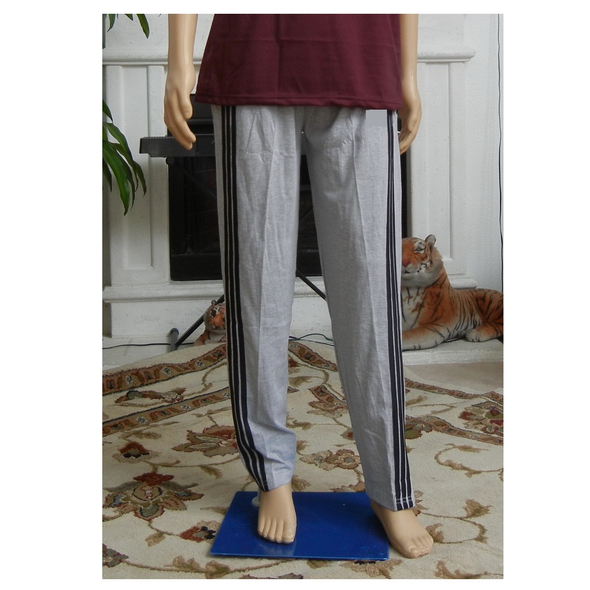 Casual Light Summer Pants for Men, Men's Joggers - Sweatpants with zippered pockets,  light gray,