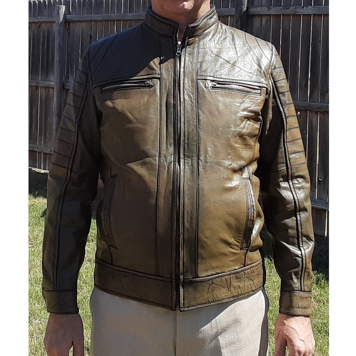 Genuine Leather Bomber Jacket for Men Oil Can Distressed Look - Soft Lambskin Jacket for men