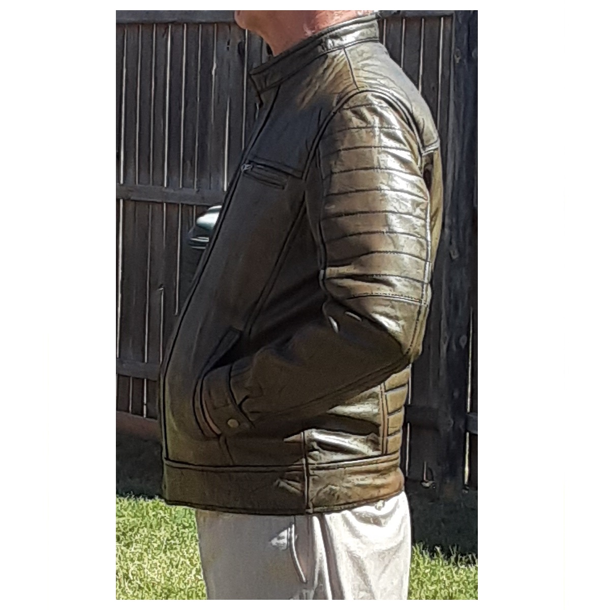 Genuine Leather Bomber Jacket for Men Oil Can Distressed Look - Soft Lambskin Jacket for men