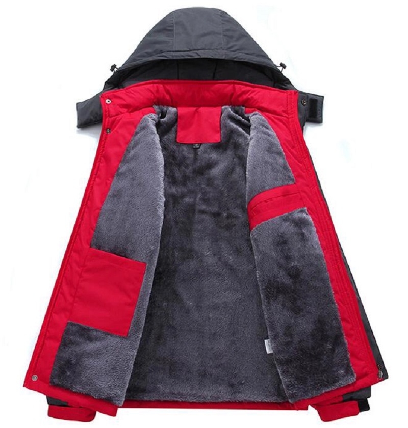 Hooded WaterProof Windcheater Jacket - red and gray for men