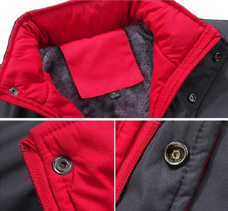 Hooded WaterProof Windcheater Jacket - red and gray for men