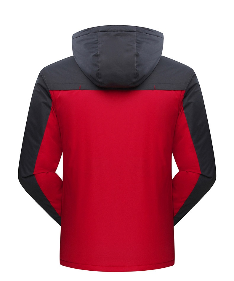 Hooded WaterProof Windcheater Ski Jacket snow jacket - red and gray