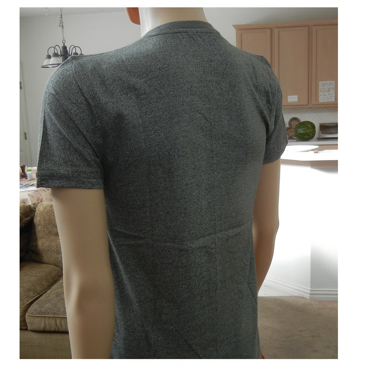 Men's T-Shirt, Short Sleeve V-Neck Cotton T-Shirt Basic Plain T-Shirt for men, Heather gray