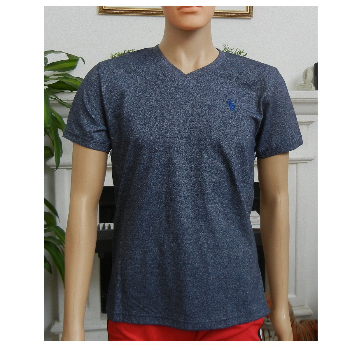 Men's T-Shirt, Short Sleeve V-Neck Cotton T-Shirt Basic Plain T-Shirt for men, Heather purple