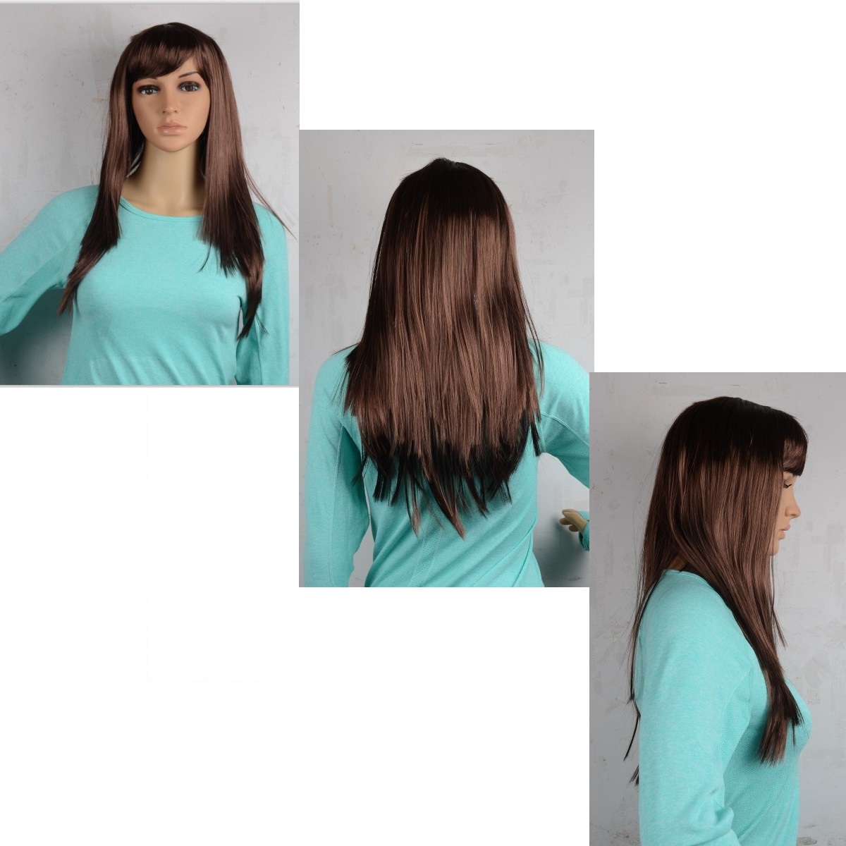 Straight Brown Hair Wig Chest Length