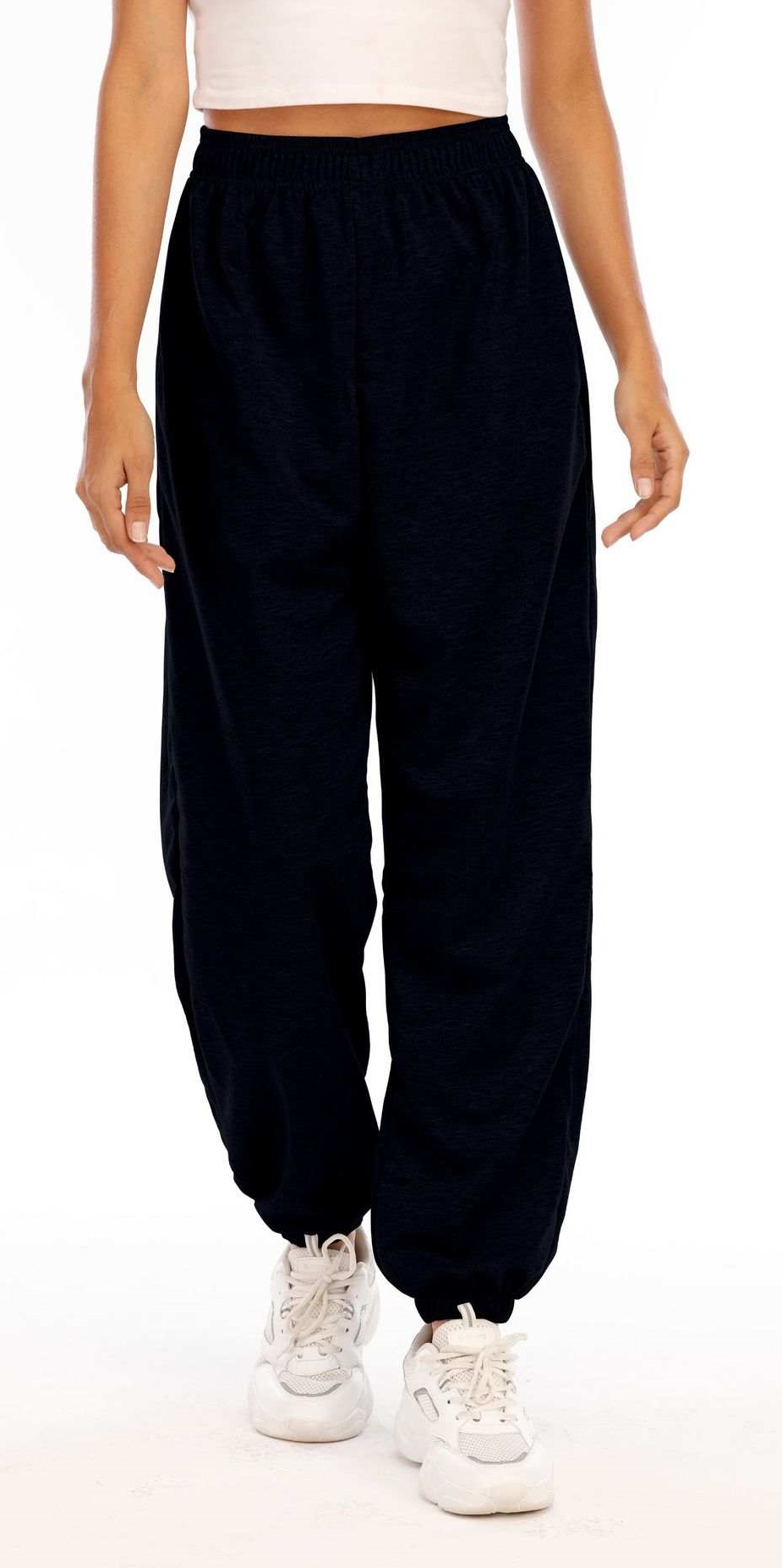 Baggy Sweatpants Joggers for Women Relaxed Fit with pockets Oversized Streetwear - Elastic Waistband - Cuffed Legs