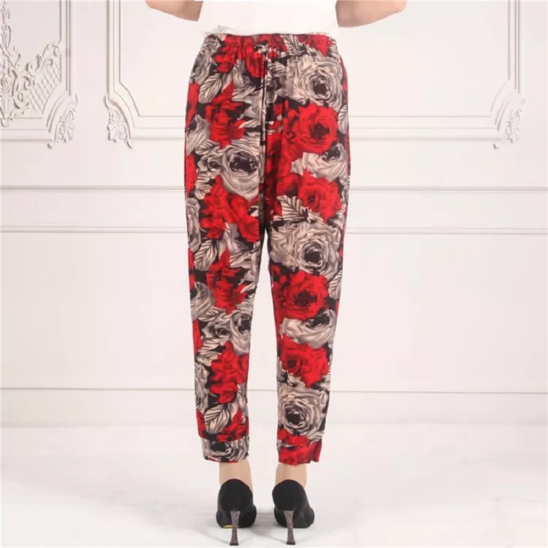 Casual Pants for Women Floral Relaxed Fit Pants with side pockets