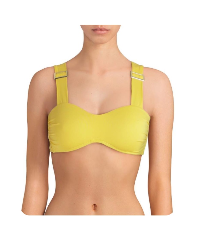 Cremieux Solid Sunshine Wide Strap Bandeau Bikini Top