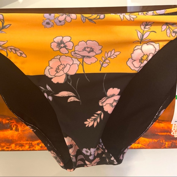 Gianni Bini Blossom Side Tie bikini bottom - Orange & Black