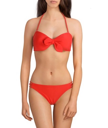 Gianni Bini Red Bow Bandeau Bikini Top