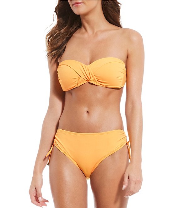 Gibson Latimer Solid Yellow Twist Bikini Top, size extra small