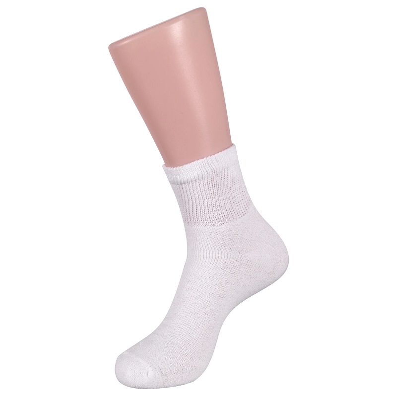 Women's White Diabetic quarter Socks - set of 3 pairs