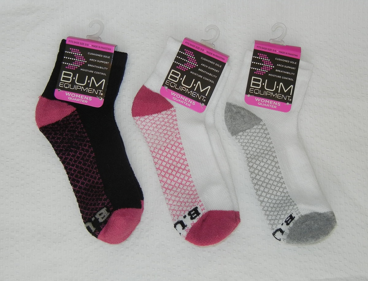 Women's Quarter Socks 3 Pairs For shoe size 5-9