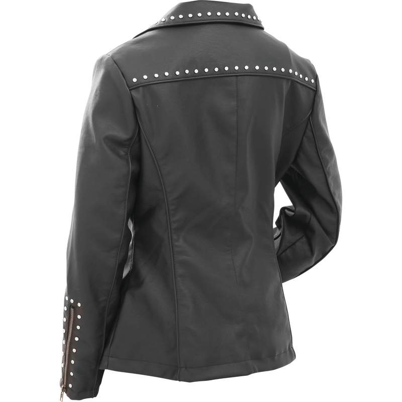 Giovanni Navarre Ladies Faux Leather Studded Jacket