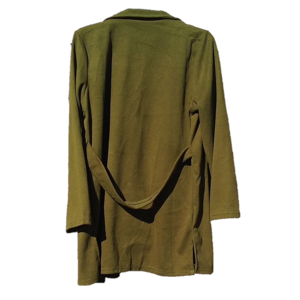 Women's Winter Coat, mid thigh long coat, formal coat, green, belted,
