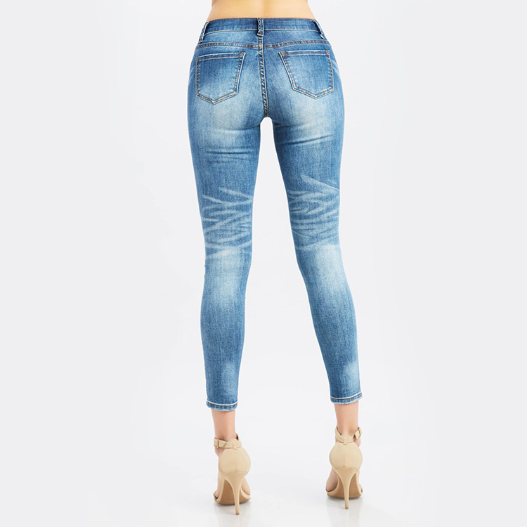 Low Rise Tight Fitting Distressed Jeans with sparkles and paint dots, Blue Jeans ripped stretch denim tight fit 