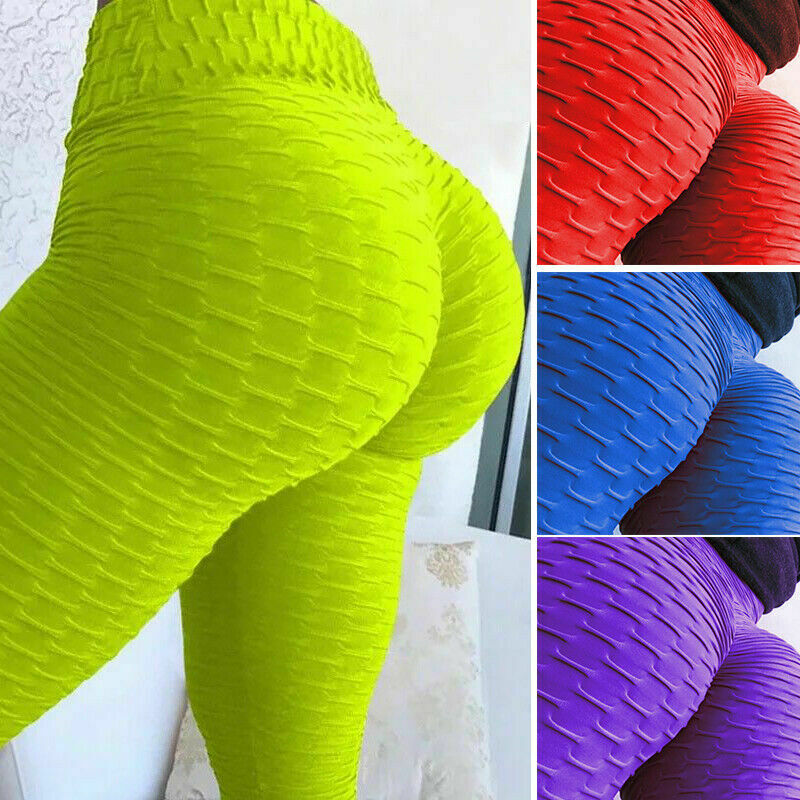 Women's Butt Lifting Yoga Pants Anti-Cellulite Tummy Control High Waisted Ruched Pants