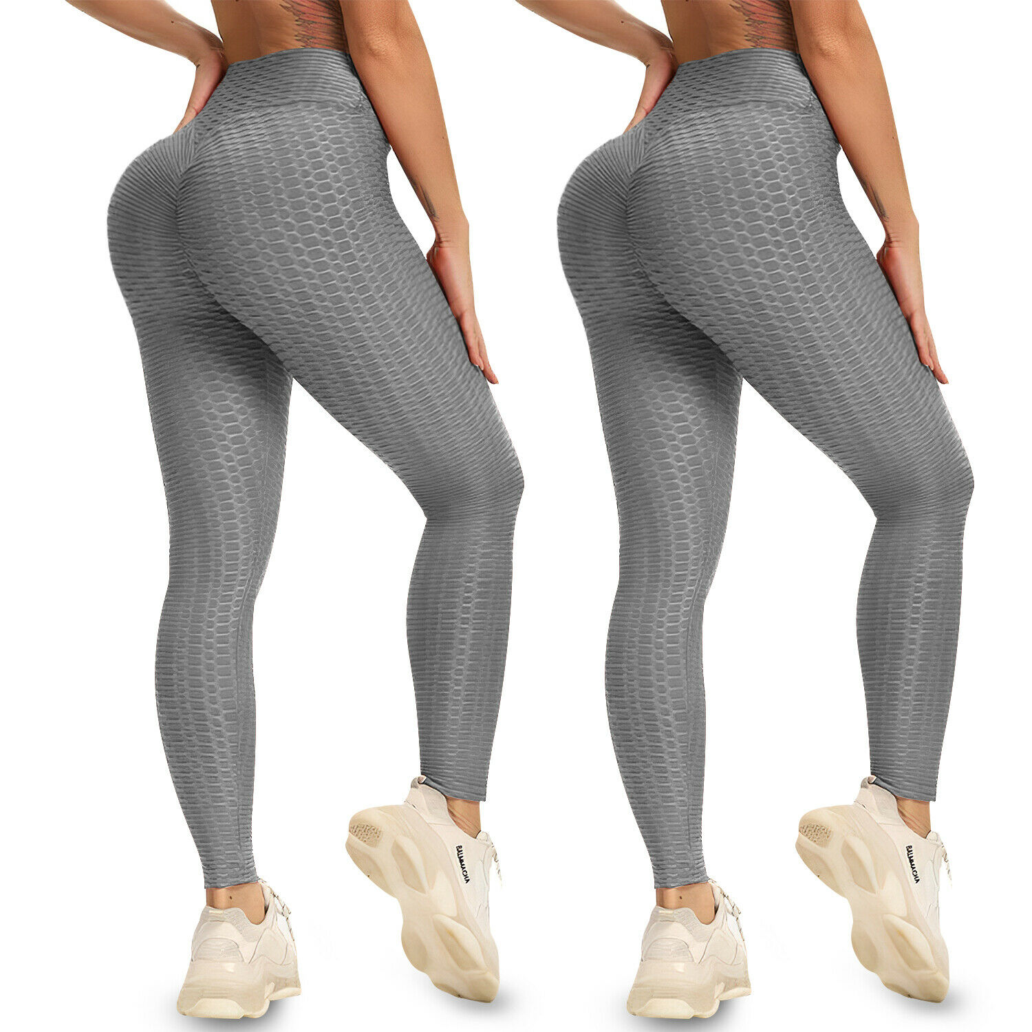 Women's Butt Lifting Yoga Pants, Anti Cellulite Sports Ruched Scrunchy Butt Pants, gray, Push Up Leggings