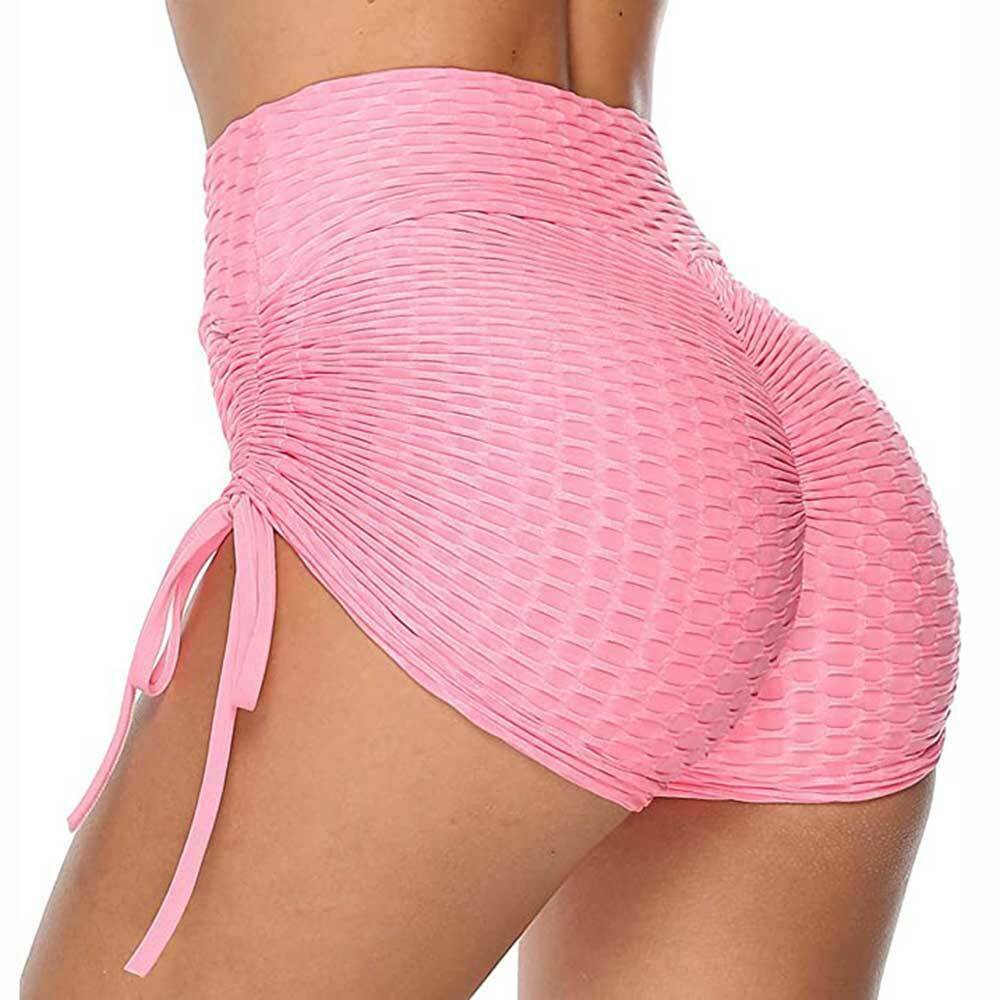 Pink Shorts, High Rise Ruched Yoga Shorts, Push-up and butt-lifting design, sexy high cut,Sexy Shorts Short Shorts,