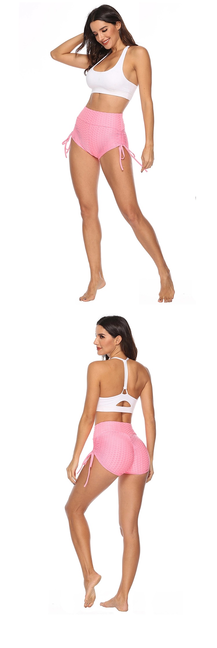 High Rise Ruched Yoga Shorts, Push-up and butt-lifting design, sexy high cut,Sexy Shorts Short Shorts, pink