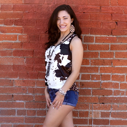 Cow and Leopard Print Tank Top