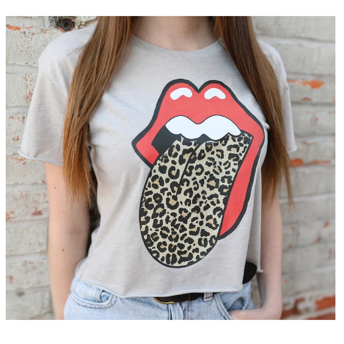 Rolling Stones T-Shirt - Women's Cheetah's Tongue Tee Gray Color, Charlie Watts the drummer
