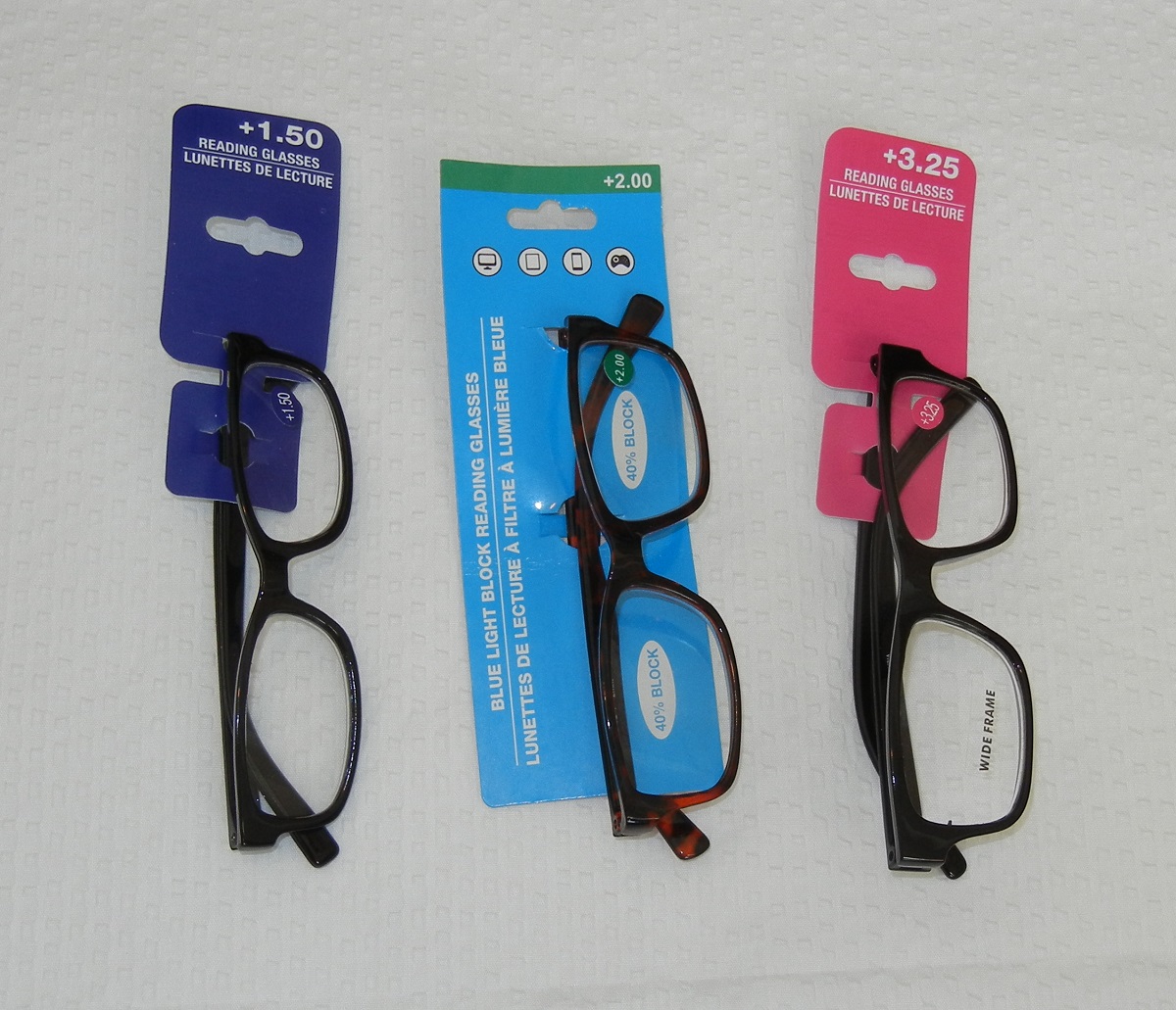 Reading Glasses - Set of 3. Unisex Readers