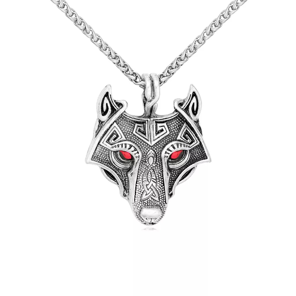 Celtic Wolf Head Pendant Necklace Nordic Amulet Viking Fenrir Pirate Celtic Gift