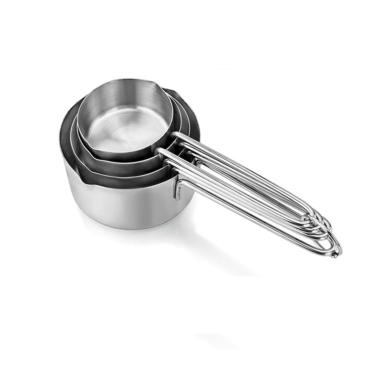 Set of 4 Measuring Cups for Liquids stainless steel