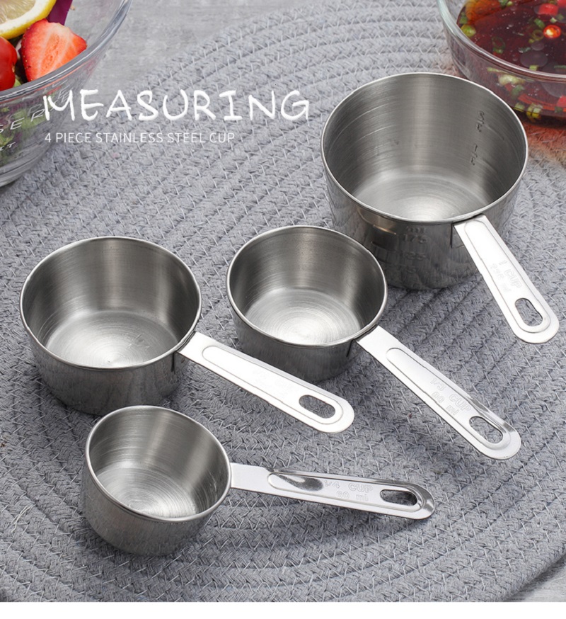 4 Piece Stainless Steel Measuring Cups Set