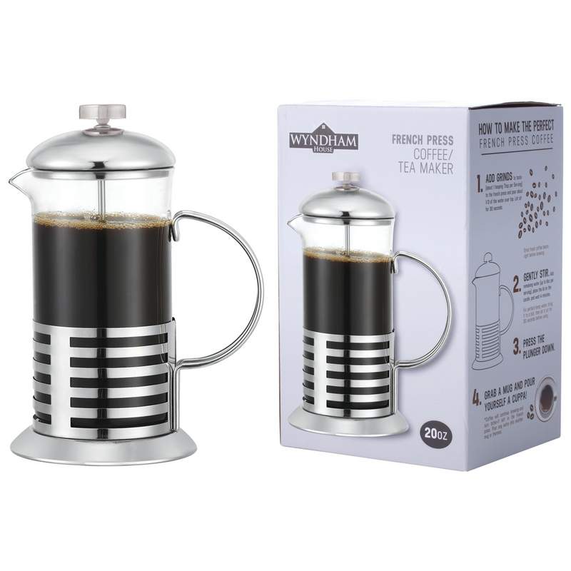 French Press Coffee Maker, 20 oz, stainless steel,